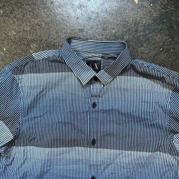 Armani Exchange Slim Fit Button Up Long Sleeve Shirt Striped Mens Size XS - Picture 2 of 10